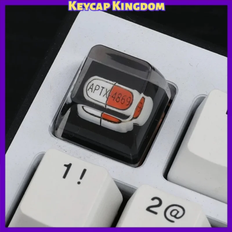 Detective Conan APTX4869 Capsule Resin Custom Artisan Keycap Mechanical Keyboard Point Keycap PC Gaming Keyboard Collect Gift