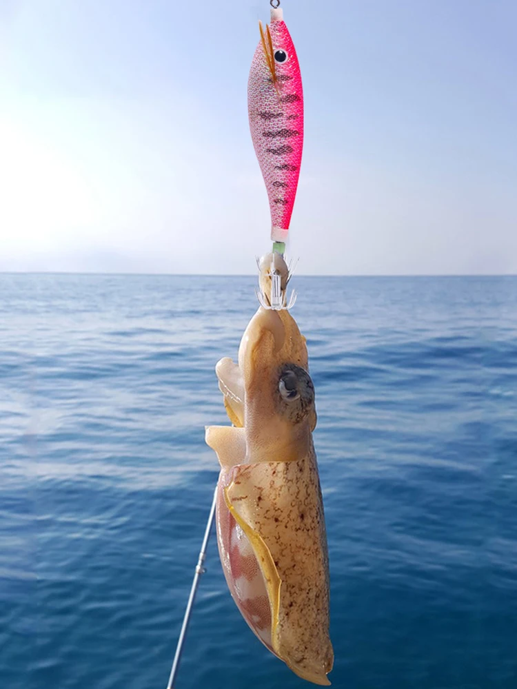 متوهجة الحبار الأفقي التصيد إغراء الحبار الاصطناعي القفز Eging الخشب الروبيان السنانير الأخطبوط هوك الحبار الطعم لصيد الأسماك
