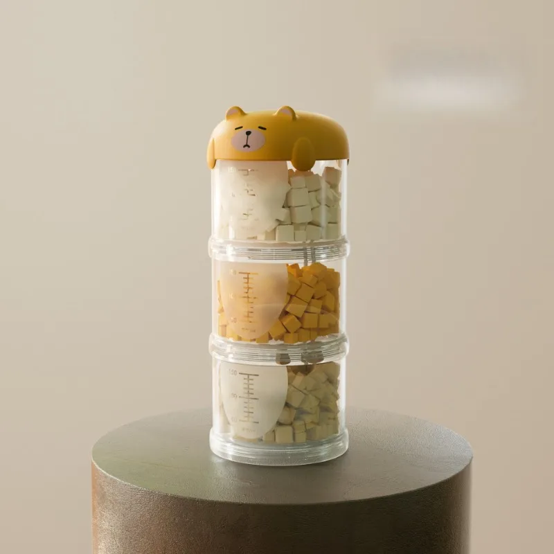 حاوية تخزين أغذية الحيوانات الأليفة المحمولة متعددة الطبقات جرة مختومة قابلة للتكديس للكلاب والقطط والوجبات الخفيفة الجافة صندوق منظم موزع السفر #5