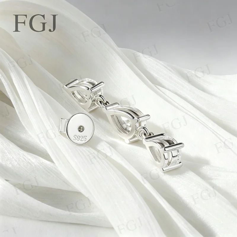 3CT Birnenförmige Moissanit-Ohrhänger für Damen, S925 Silber, 6 Edelsteine, Wassertropfen-Design, Funkelnder Partyschmuck, Jubiläumsgeschenk – Detail 6