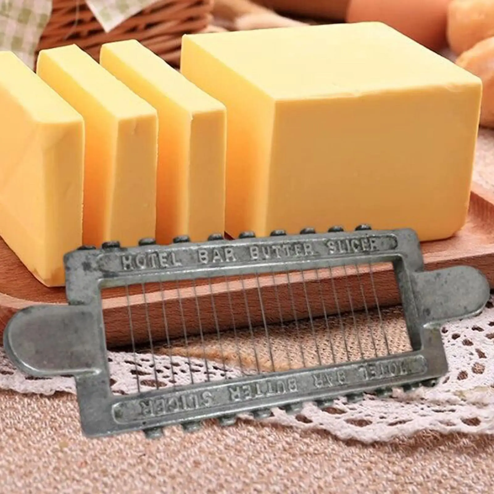 Cortador de palitos de mantequilla de Metal Retro, cortador de queso, cortador de alimentos multifuncional, ayuda ergonómica para cortar queso, accesorio de cocina