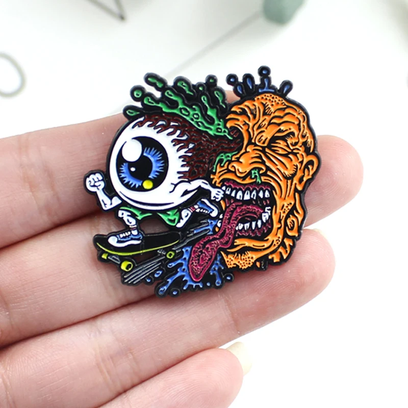 angry Genitals Geisha Woman Eyeball Monsters Corpse Blue Alien Woman Start Today Letter Enamel pins Badge brosa Brooch Pin Girls
