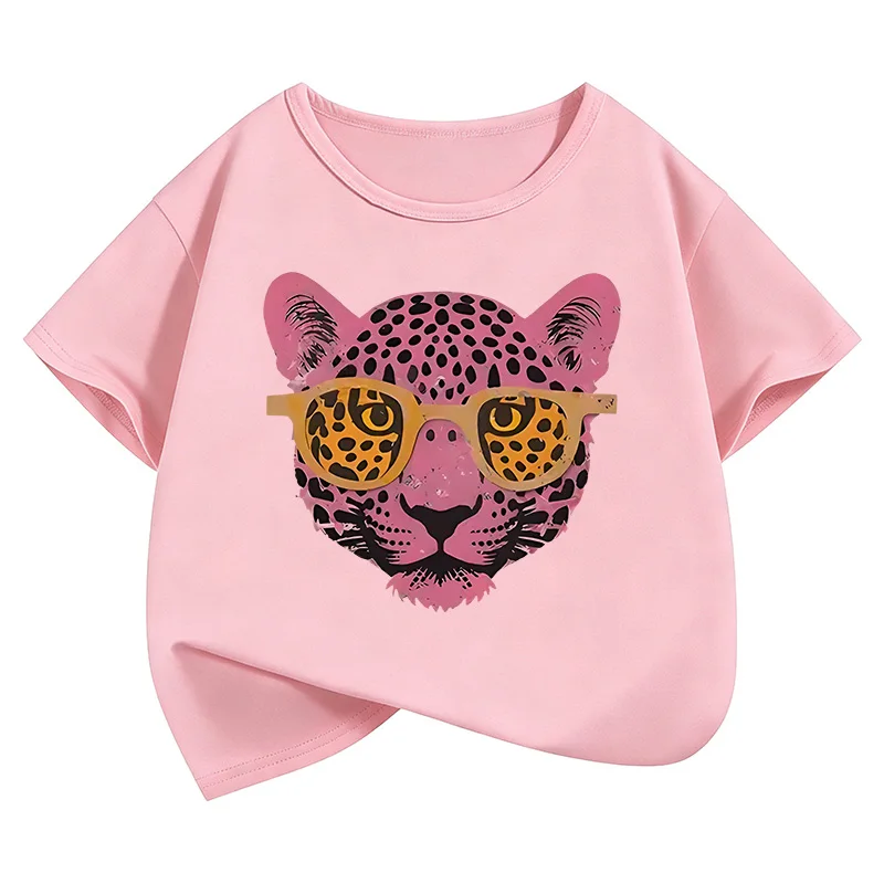 Fashion Tiger Printed Graphic Kids Tshirts Summer Short Sleeve Tees Cartoon Boys Girls Clothes Kawaii Tops Y2K Children T-shirt