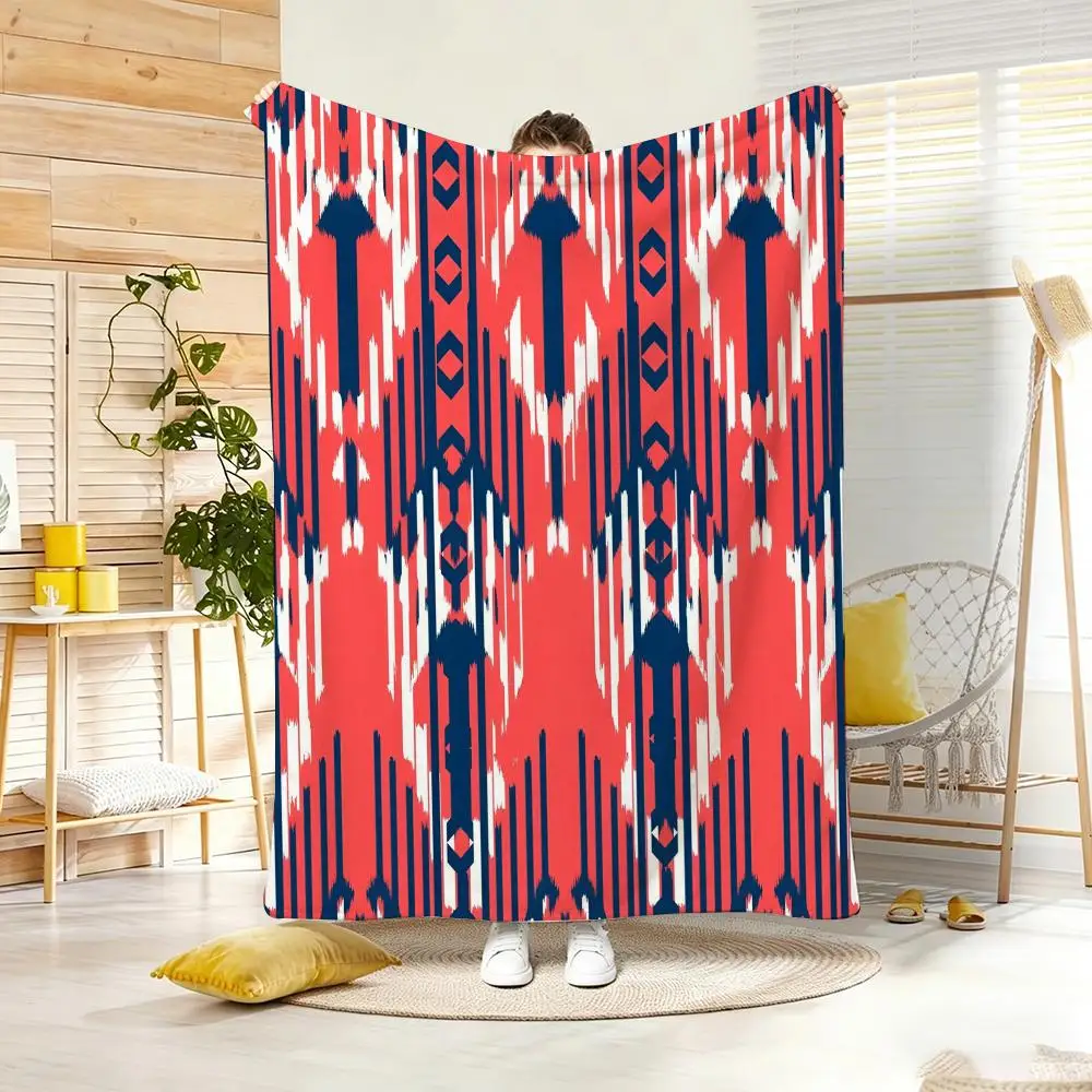 Realistic Line Art Russian shading Throw Lightweight  Flannel Blanket Soft Skin-friendly for Summer Cooling