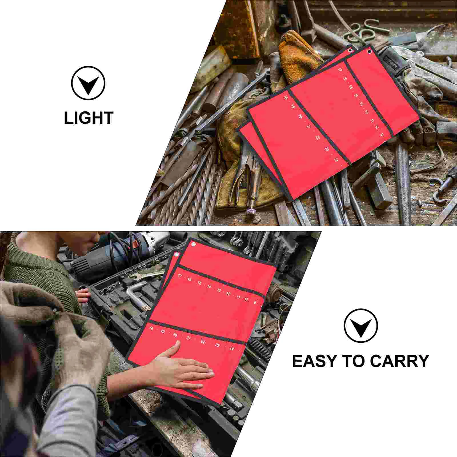 Pocket Screwdriver Wrench Bag Organizer Multi-functional Tool Pouch Portable Red Storage