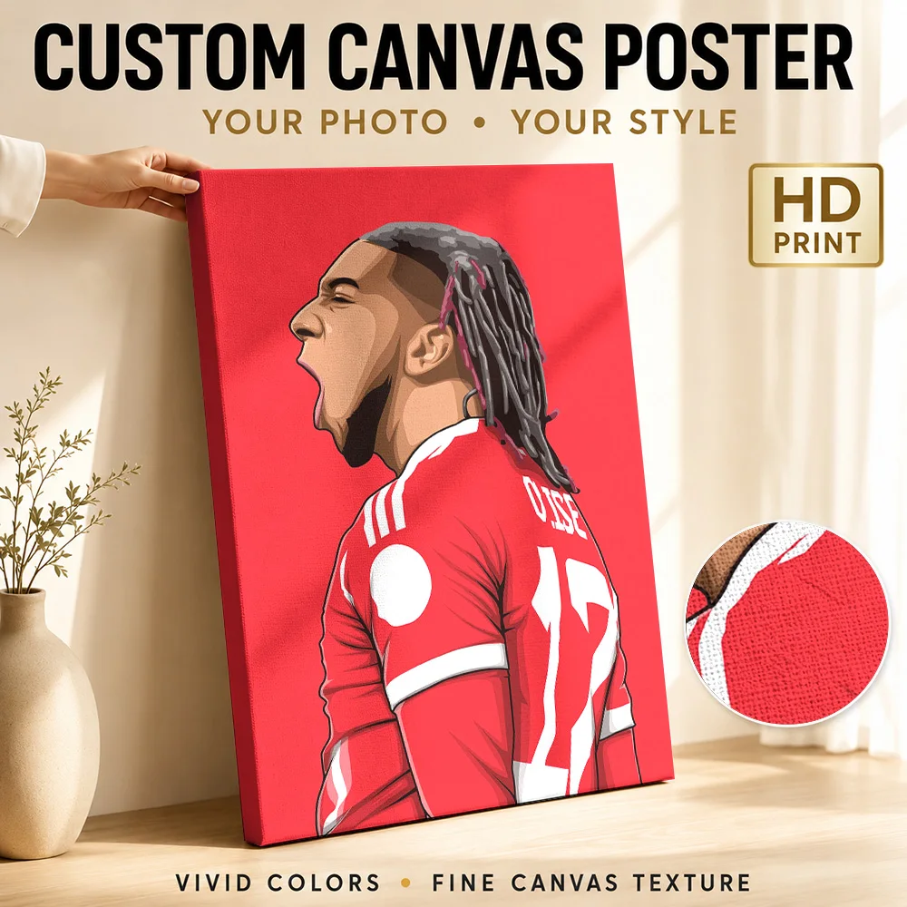 Michael Olise Soccer Tribute Canvas Poster Modern Style Wall Decor With Customized Photo For Teen Bedroom Ideal Supporter Gift