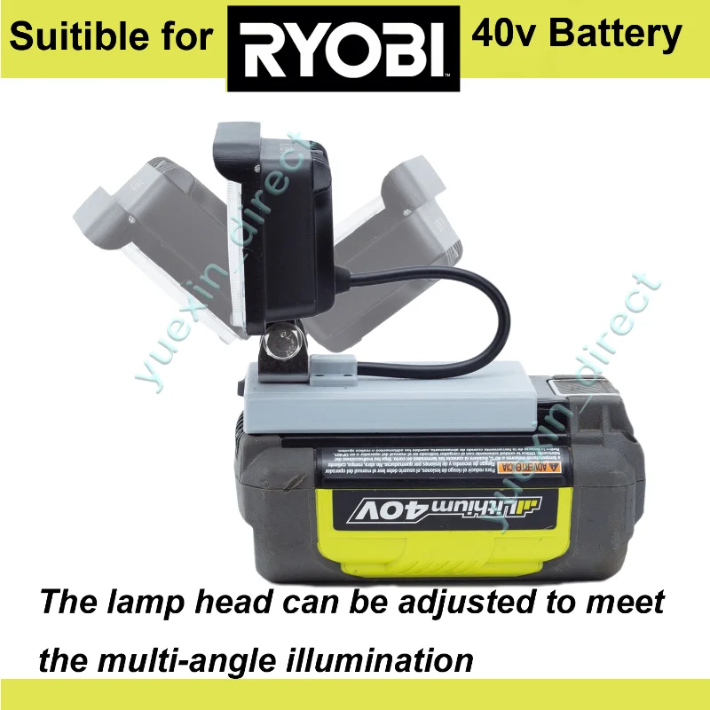 Imagem -02 - Ryobi-portátil sem Fio Led Luz de Trabalho para Camping Viagens ao ar Livre Caminhadas 40v Li-ion Bateria Novo