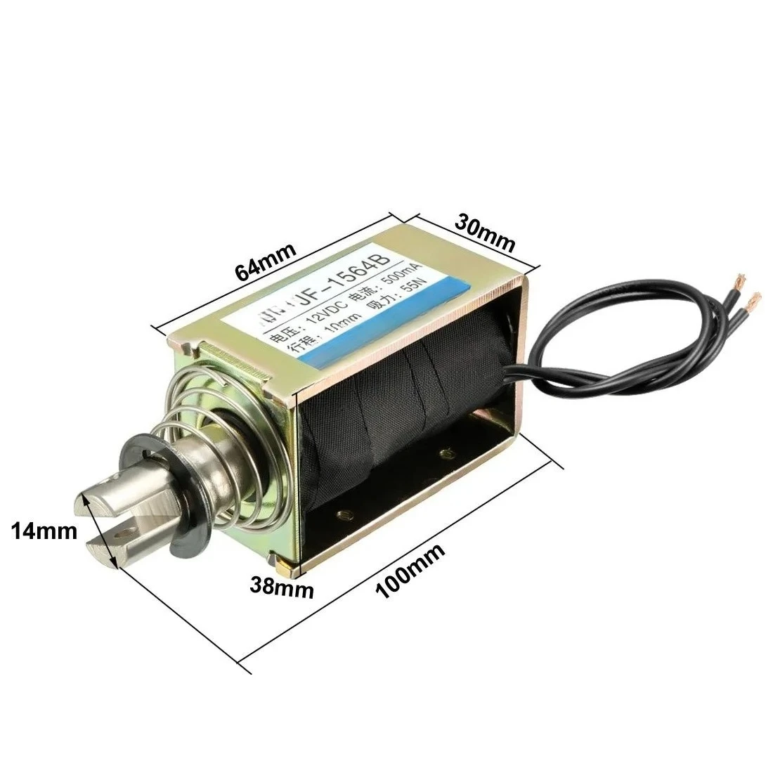Self-reset Frame Electromagnet JF-1564B 12V 24V Push-pull DC Suction 3kg Stroke 10mm