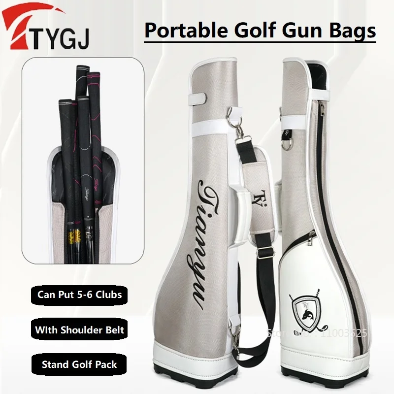 

TTYGJ Портативная полувырезная сумка для гольфа, большая вместимость, вмещающая 5-6 клюшек, сумка для гольфа, легкая клубная посылка с плечевым ремнем