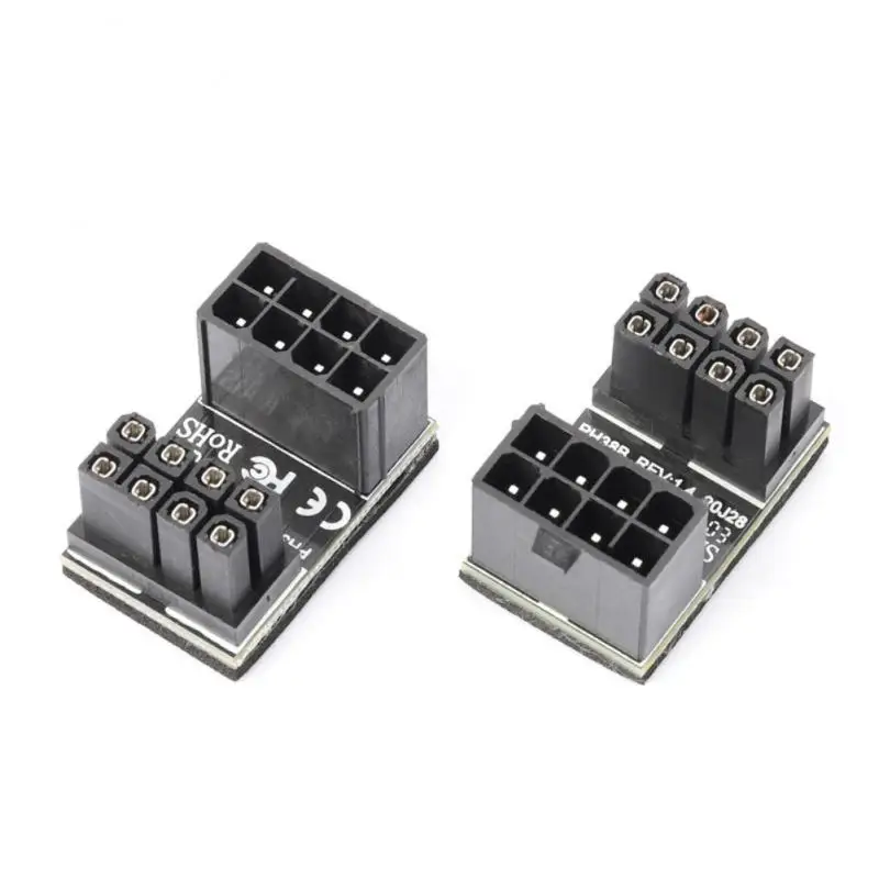 1/5PCS Adapter 8pin Female Vga For Desktops Gpu Power Steering Connector Atx 180 Degree Angled To 8 Pin Male Power