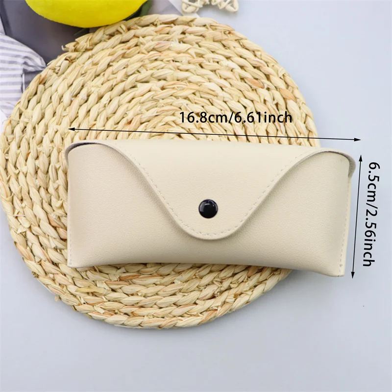 1/3pcs Durable Leather Eye Glasses Sunglasses  Case Convenient Lightweight Protector Box Solid Color Pouch Bag Easy To Carry