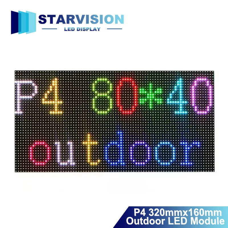 Panel LED zewnętrzny P4 320x160mm, pełnokolorowy, matryca 80x40 pikseli, interfejs HUB75, moduł RGB SMD1921 4500CD, wodoodporny. — zdjęcie produktu 7