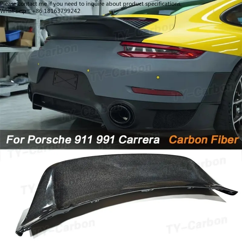 

For Porsche 911 991 2012-2018 Real Carbon Fiber Car Rear Spoiler Wing Lip Car Rear Trunk Racing Spoielr Boot Lip Car Styling