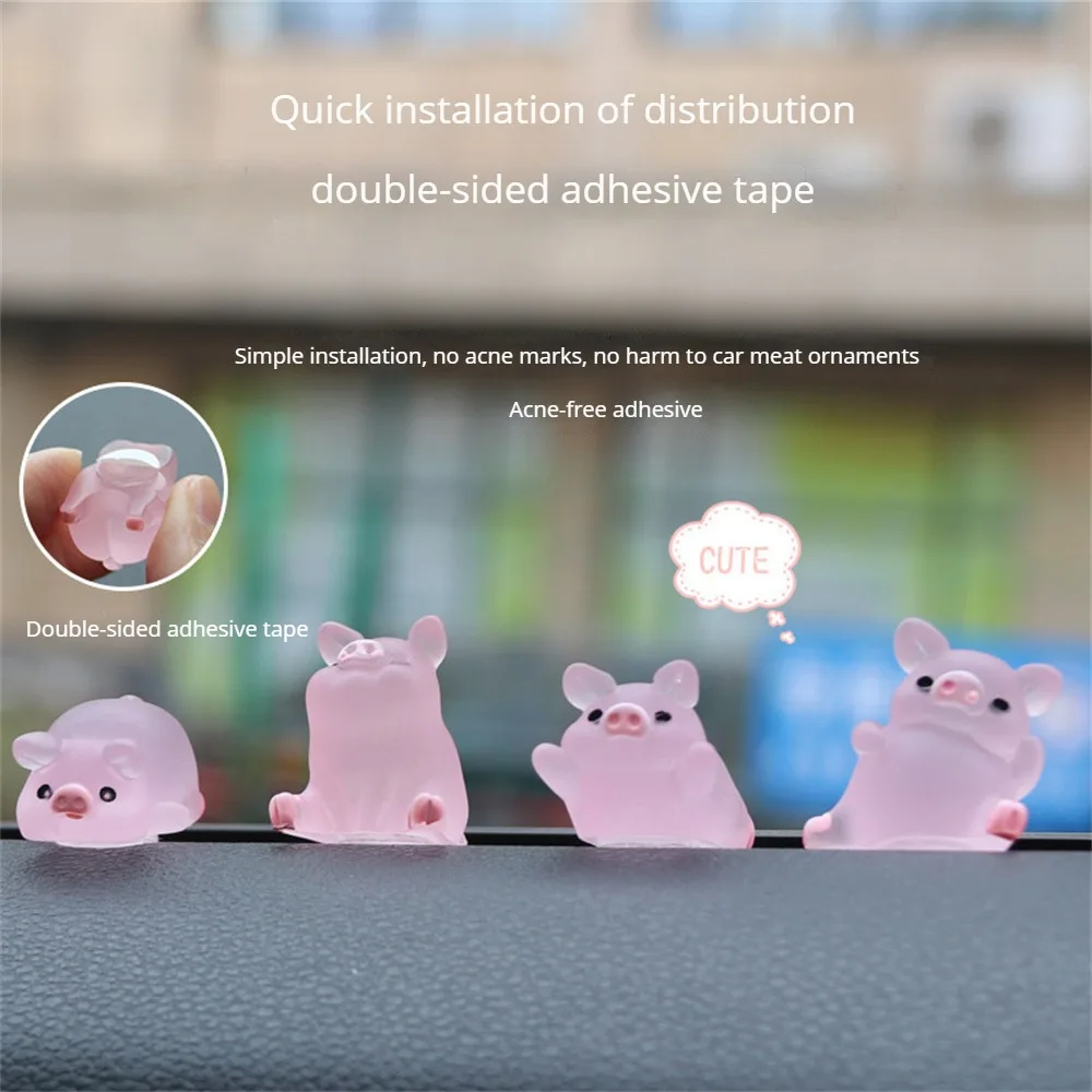 1/2/3PCS Kawaii Mini 2cm Resin Cartoon Pig Miniatures Terrarium Figurines Colorful Scrapbook Crafts Home Decoration