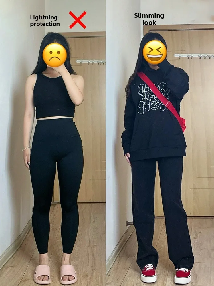 

High Waist Straight Leg Loose Fit Denim Pants for Women plus Size Bla Wide Leg Trousers Slimming High Waist Jeans