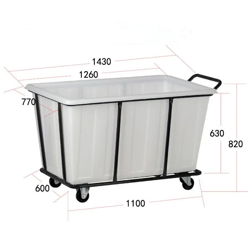 

Hotel Hospital Factory Commercial Used Big Capacity Plastic Laundry Cart Laundry Trolley