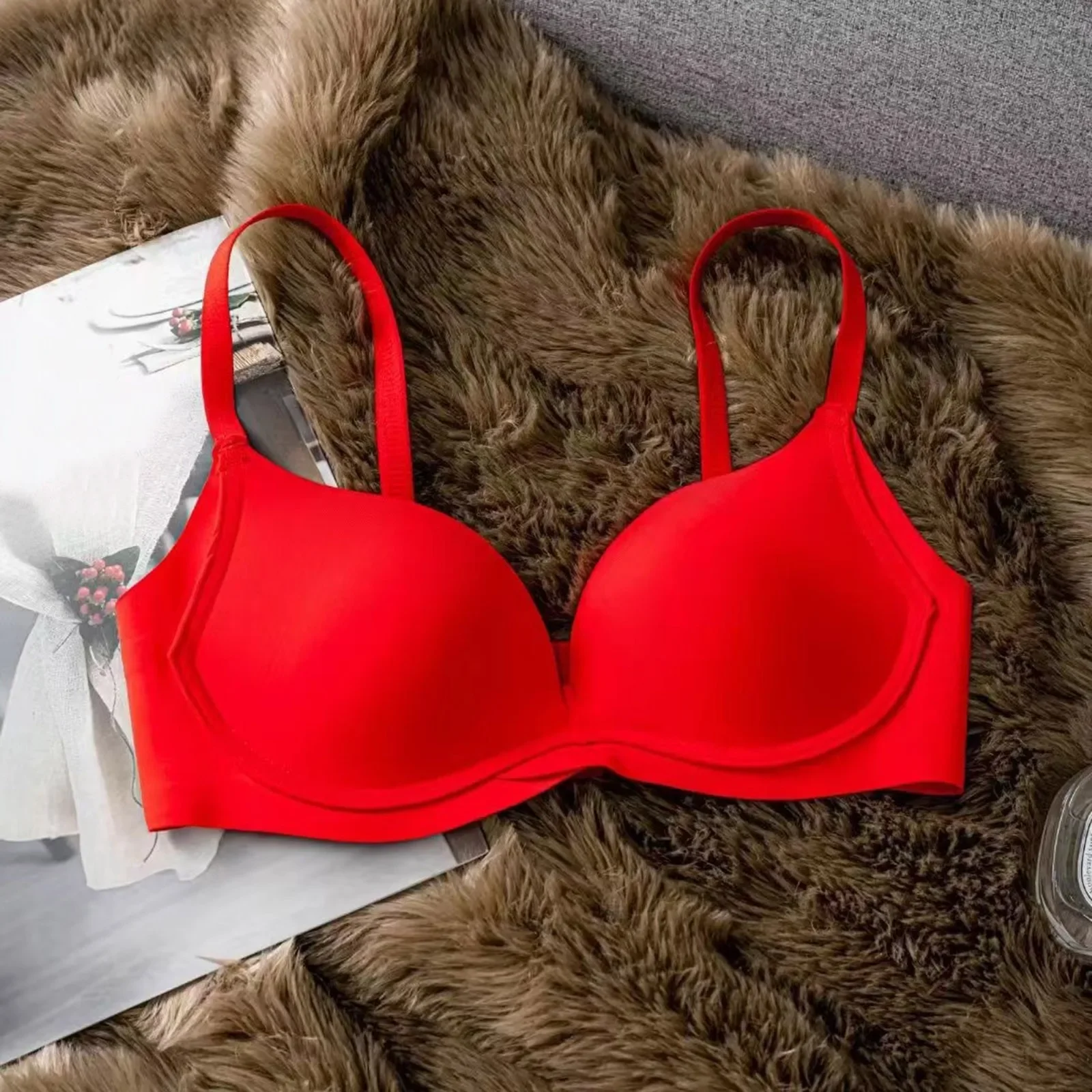 Sexy Dameslingerie U Rugloze Bh-Ondergoed Diep U Laag Uitgesneden Push-Up Bh Intimeert Ecmln Vrouwelijke Ademende Bralette