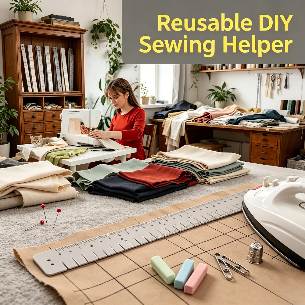 High Quality Flexible Sewing Hemmer Ruler Multi Size Inch & CM Scale Heat Resistant Fabric Edge Ironing Tool for Clothing Craft