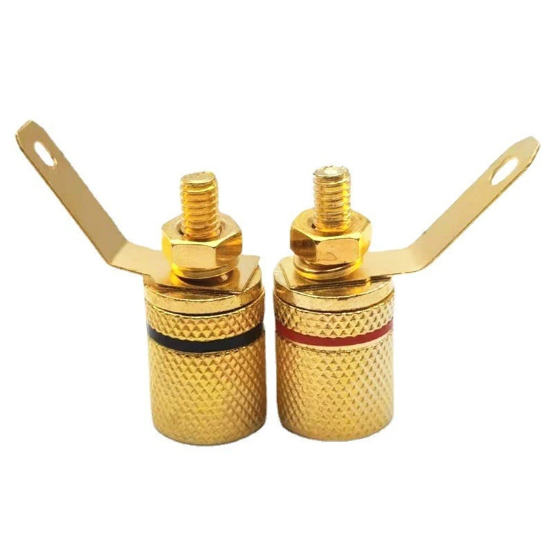 1pcs Gold Plated Audio Connector Binding Post Amplifier Speaker Cable Terminal Banana Plug Jack for 4mm Diameter Banana Plugs