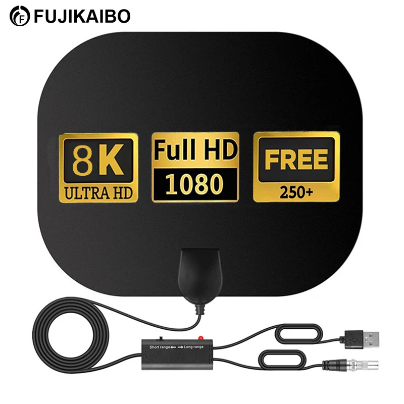 8K TV Antenna For Global Digital TV 1080P DVB-T2 Booster HD For RV outdoor Car antenna Indoor Free Channel TV FM Radio Antenna 