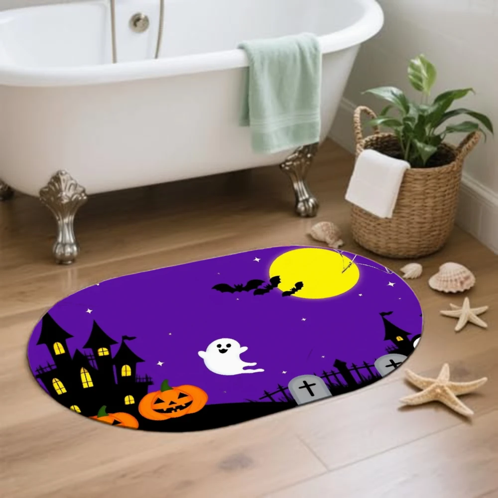 ممسحة كرتونية للهالوين مقاومة للاهتراء من VIKAMA - دياتوميت، ماصة للماء وسهلة التنظيف للمرحاض والحمام والمدخل #1