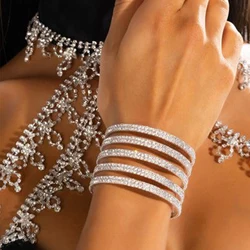 Luxury Multilayer Crystal Bracelet For Women Fashion Chain Bracelets Rhinestone Bangle Bridal Jewelry Accessories Free shipping