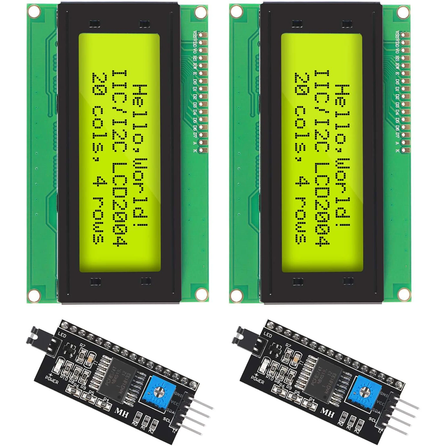 IIC I2C TWI Serial LCD 2004 20x4 Green Backlight Module with I2C Interface Adapter for Raspberry Pi R3 Mega2560