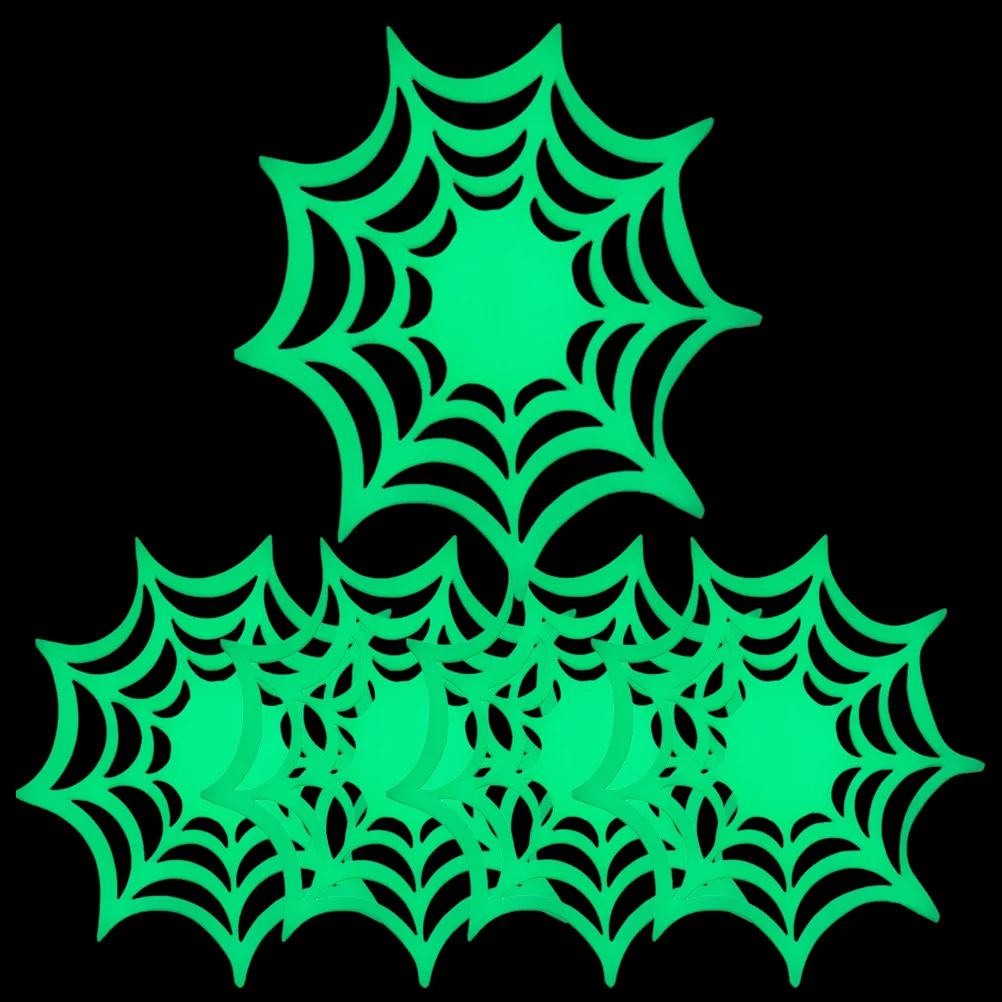 

5 Pcs Luminous Coasters Heat Resistant Insulated Pads Washable Cup Mats Glow in Dark Halloween Design Non Slip Table