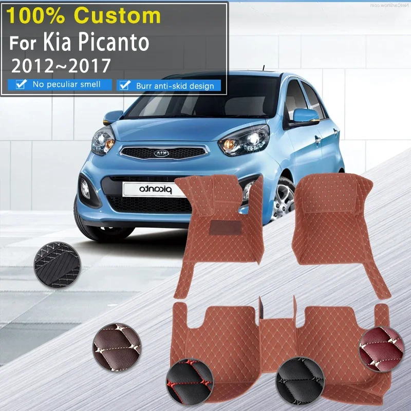 

Кожаные автомобильные коврики 3D RHD для Kia Picanto Morning Grand Eko Taxi JA 2012 ~ 2017 5-дверный антигрязный автомобильный коврик Tapete Carro Car Acce