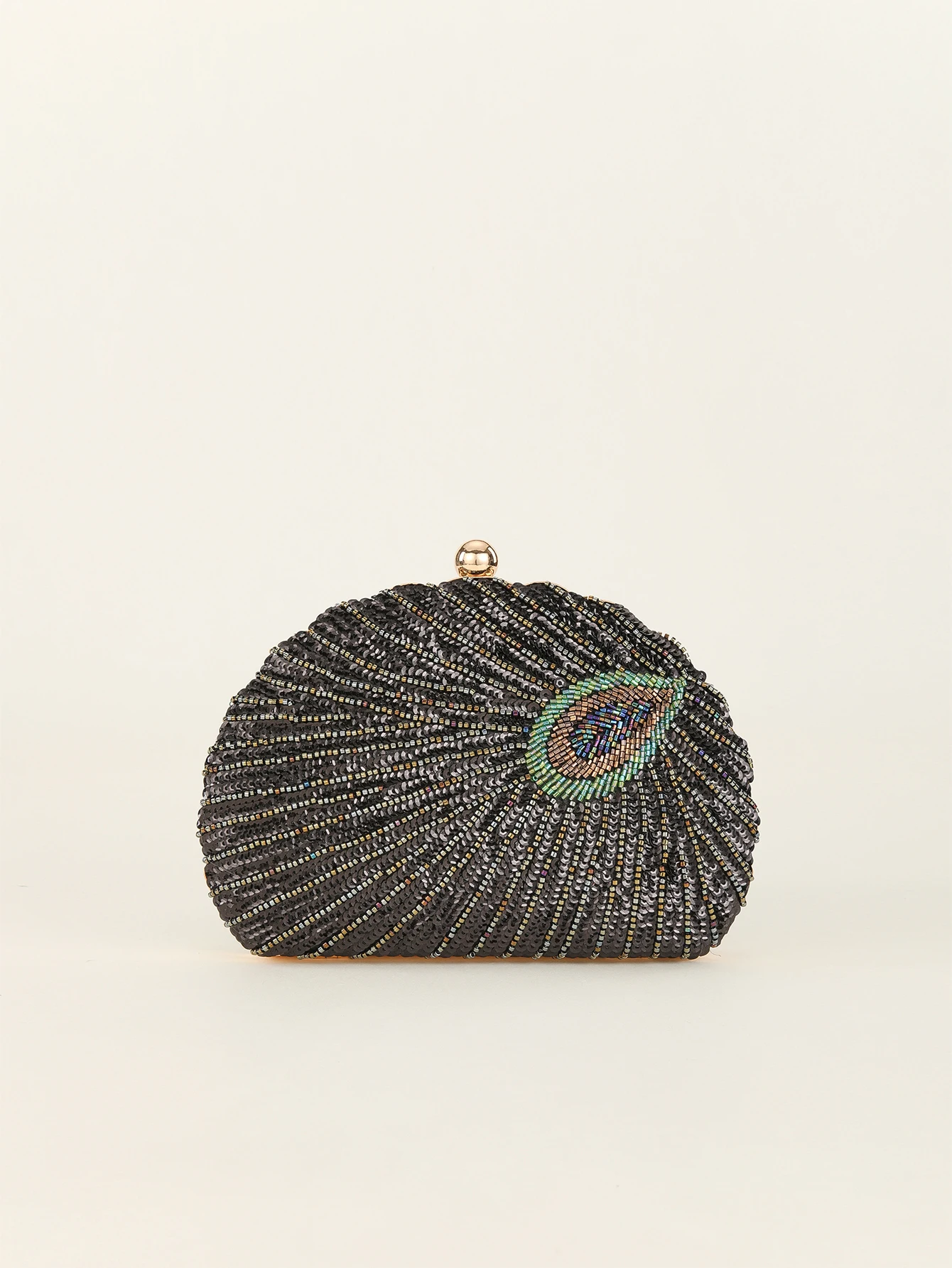 Handmade vintage Heavy industry beaded sequin peacock box woman clutch evening bag for party，wedding and night