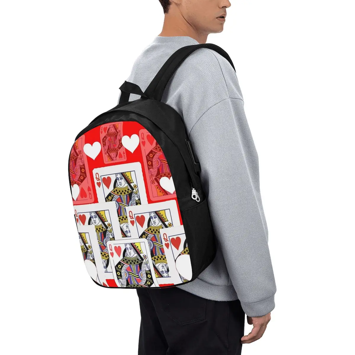 

Casino Nights Red Queen Of Hearts Backpack Travel Notebook Bag Computer College Student School Bag Laptop Shoulder Bags