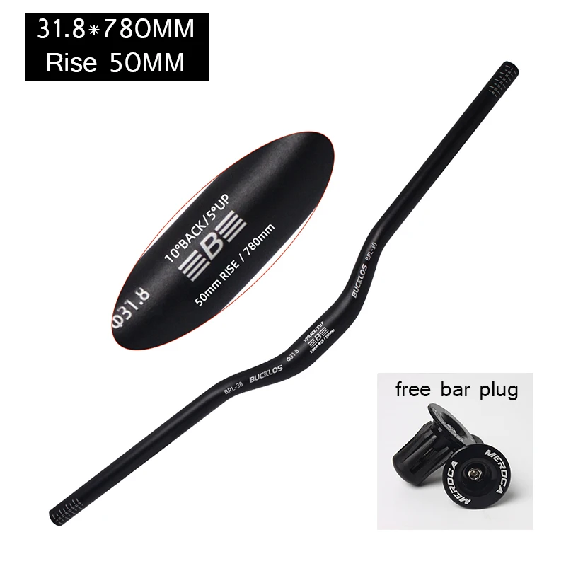 BUCKLOS 25.4mm 31.8mm Fiets Riser Stuur 620/660/720/780mm Fiets Zwaluw Stuur Ultralight M Type MTB BMX Handvat Bar