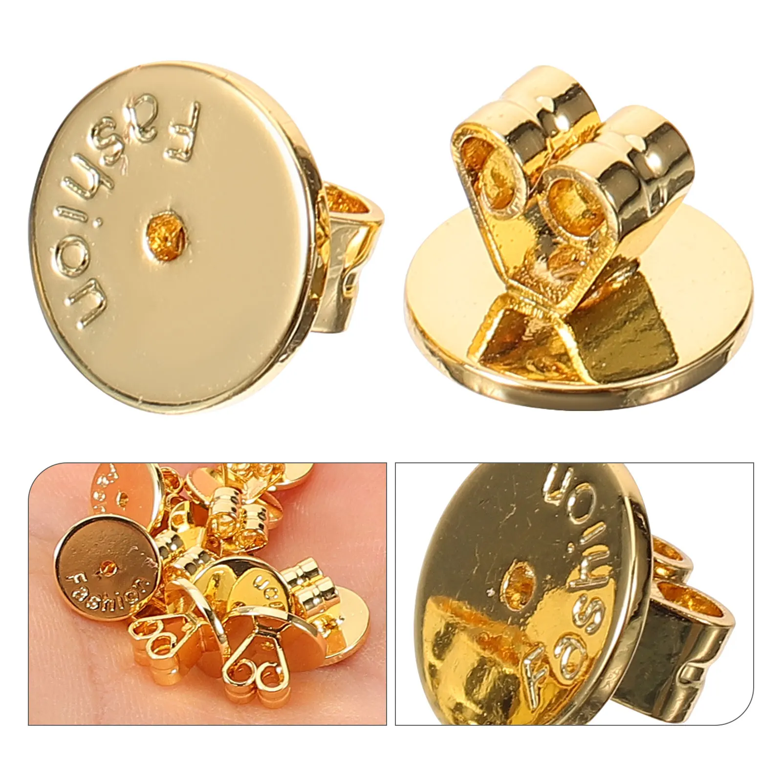 

10pcs Earring Backs Durable Gold Screw On For Heavy Studs Women Earring Lifters For Droopy Ears Diy Repair Stoppers
