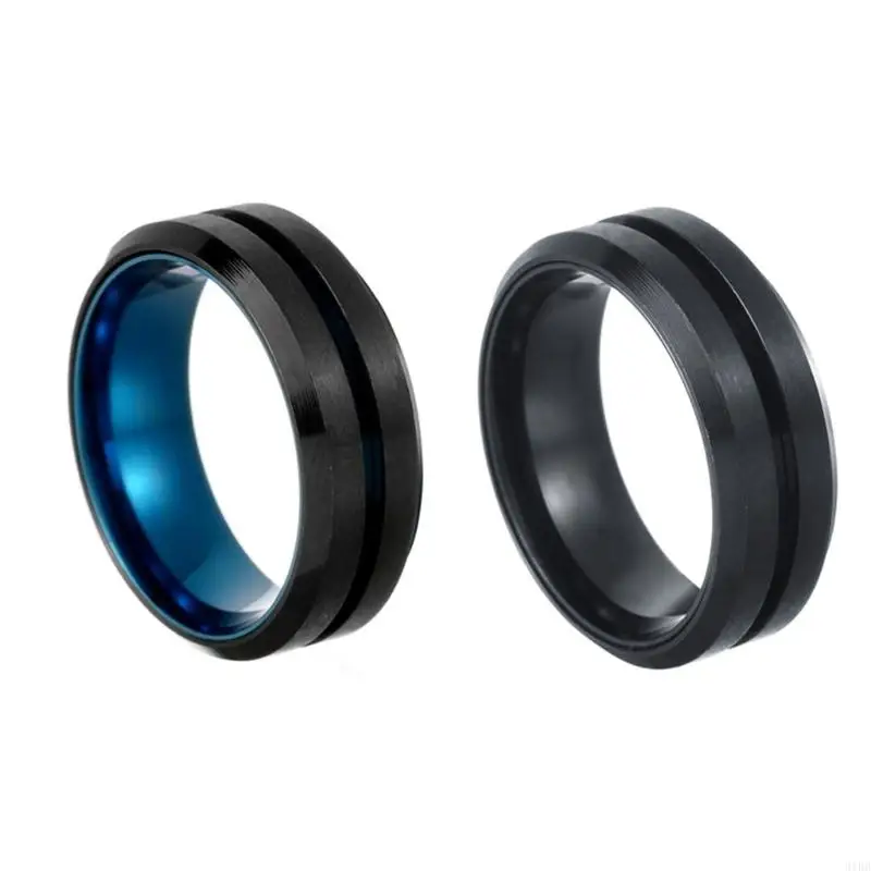 

652F Metal Ring Comfortable Rings Dating Rings Stainless Steel Texture for Fashion Enthusiasts Seeking Distinctive Styles