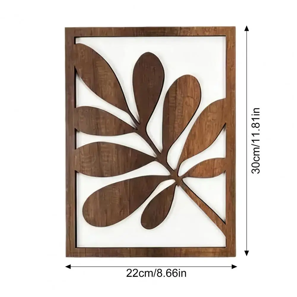 3 Pcs Nordic Style Wood Decor Tropical Plant Boho Wall Decor Wall Sculpture Panel for Home Living Room, Bedroom, Kitchen view 4