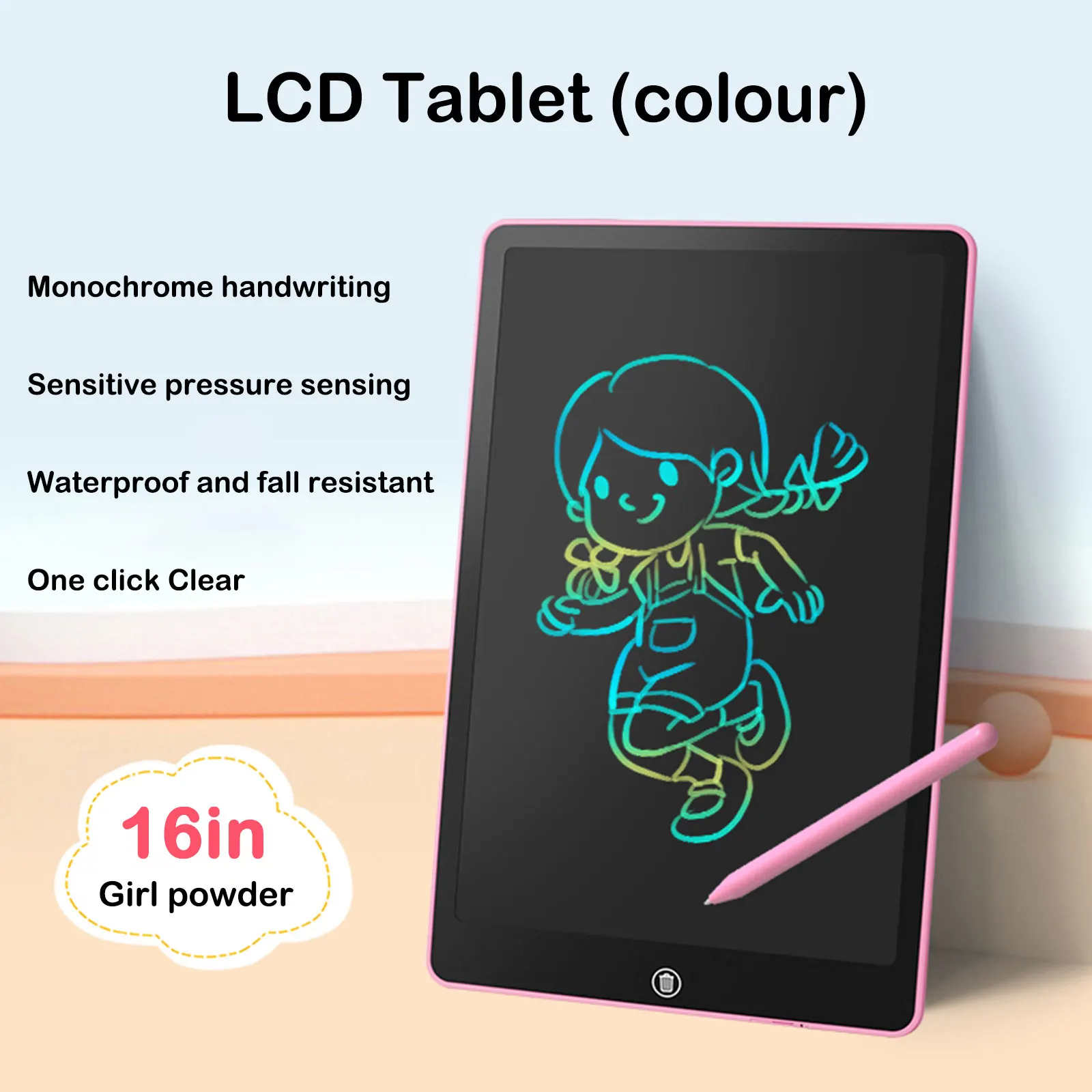 Nowy 16-calowy dzieci magiczna tablica Tablet graficzny LCD zabawki dla dziewczynek prezenty cyfrowy Notebook duลผy rozmiar tablica ogลoszeล notes