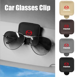 Magnetic Leather Car Eyeglass Hanger Clip Sunglasses Ticke Holder Multi-Function For Mazda 2 3 5 6 7 323 626 RX7 RX8 MX3 MX5 MS