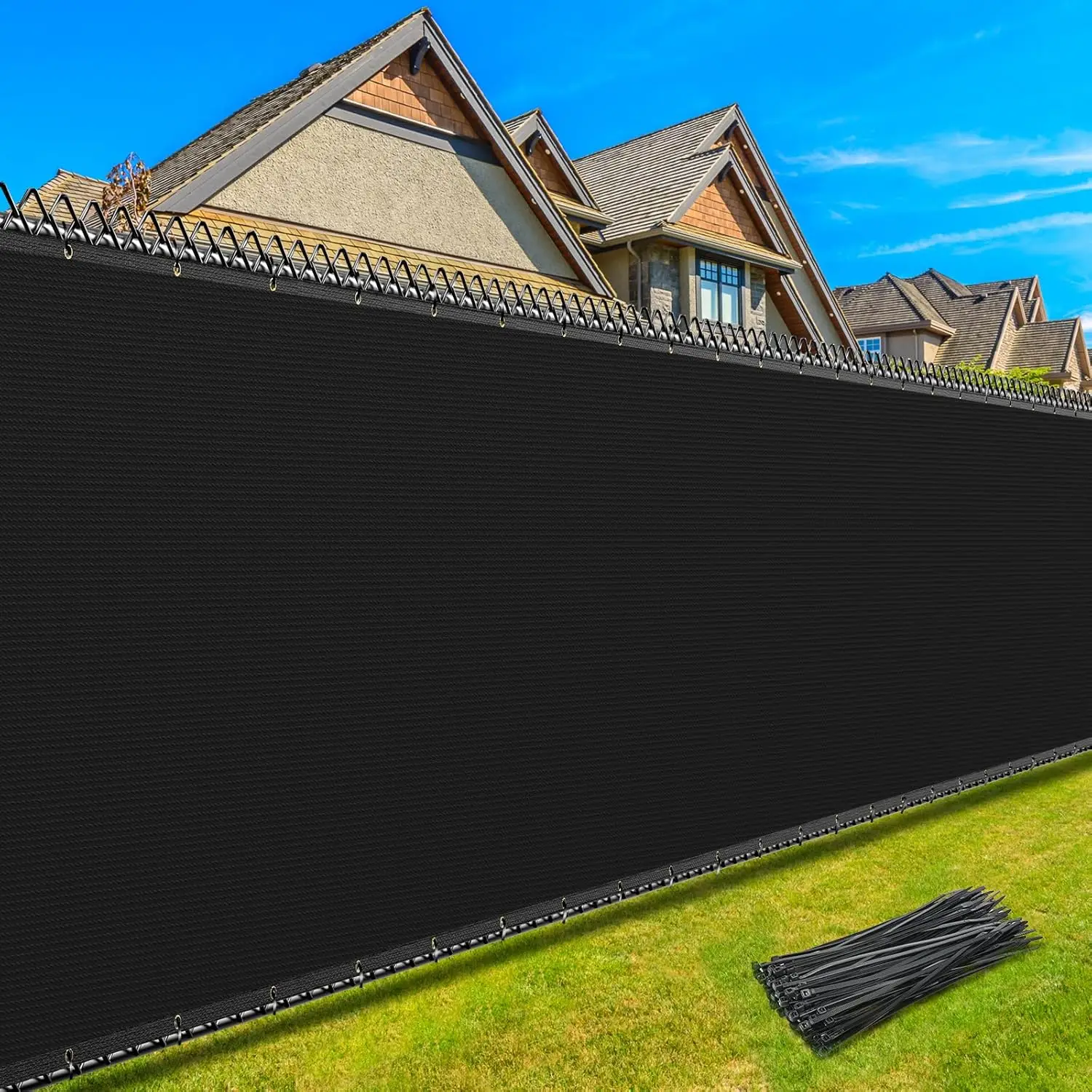 

Широкий экран для ограждения 4x50 футов с латунными люверсами, 170 г/м² HDPE, устойчивый к ветру и УФ-излучению, для заднего двора, бассейна и сада