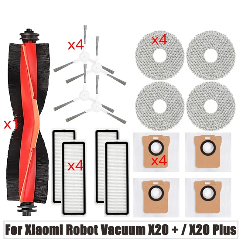 A83G-For Xiaomi Robot Vacuum Cleaner X20+/X20plus فرشاة جانبية رئيسية لمتانة أكبر