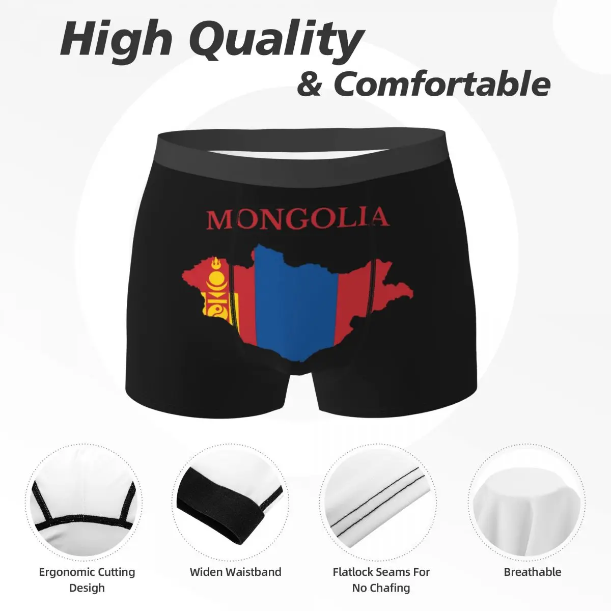 Cuecas boxer shorts mongólia mapa bandeira calcinha masculina roupa interior macia para homme homem namorado presente