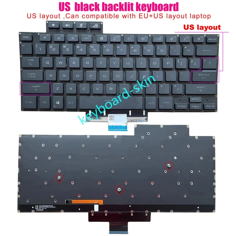 New US/UK/RU Backlit No-Palmrest Keyboard ROG Zephyrus G15 GA503 G16 M16 GU603 GU603H GA503QR GA503R GU603H laptop