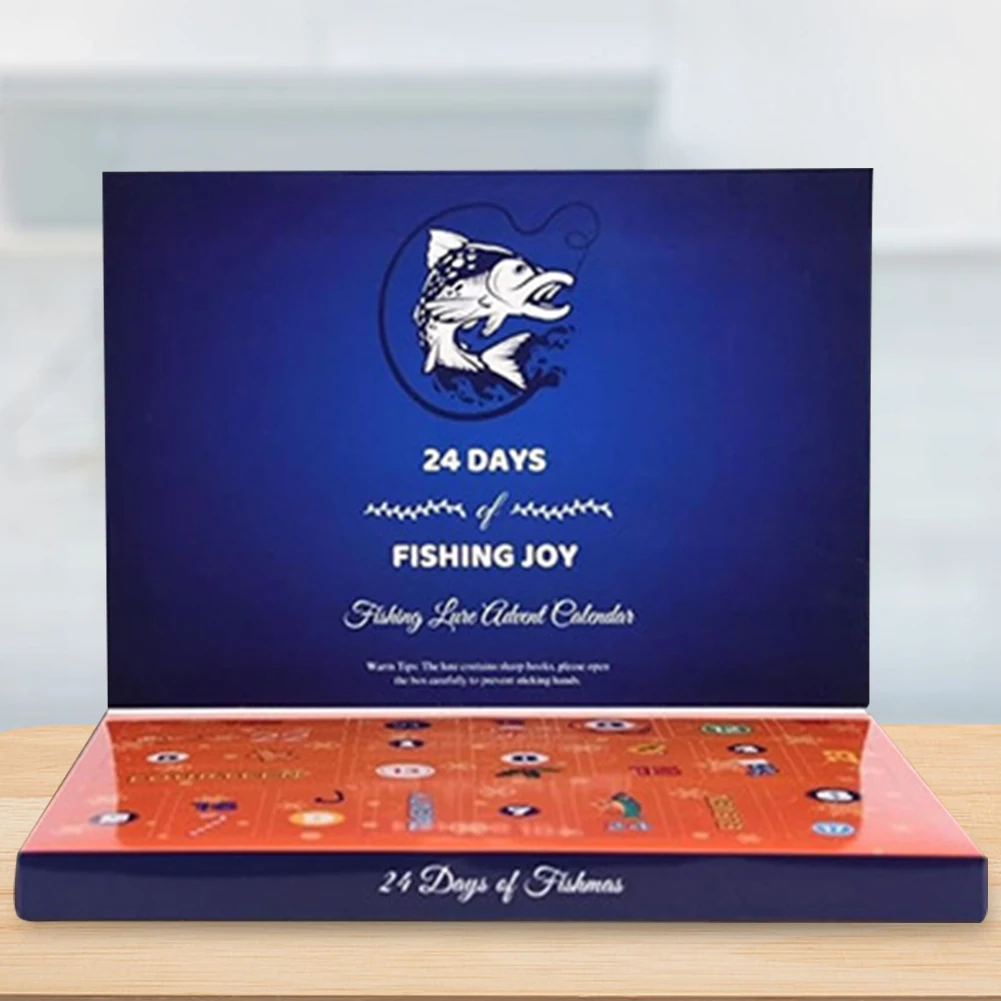 Boîte de calendrier de compte à rebours de pêche de noël, ensemble de leurres de pêche de 24 jours, boîte de calendrier, thème de Festival, cadeau Surprise de noël pour pêcheur