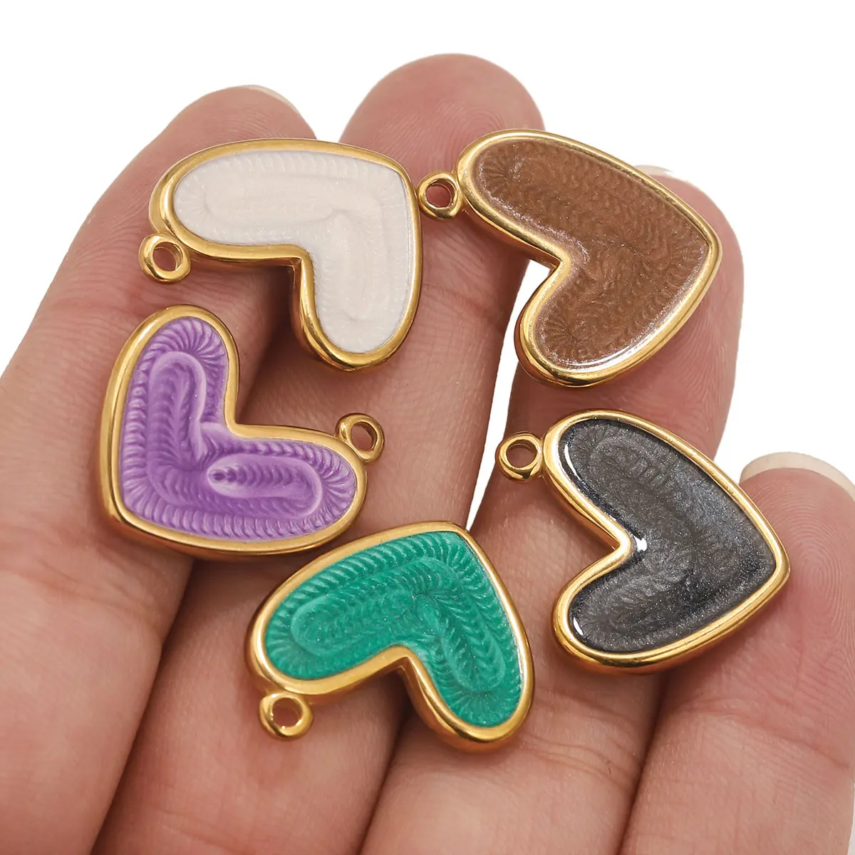 

5 шт., подвески в форме сердца из нержавеющей стали для изготовления ювелирных изделий, женские ожерелья, серьги, подвески, аксессуары, оптом для рукоделия