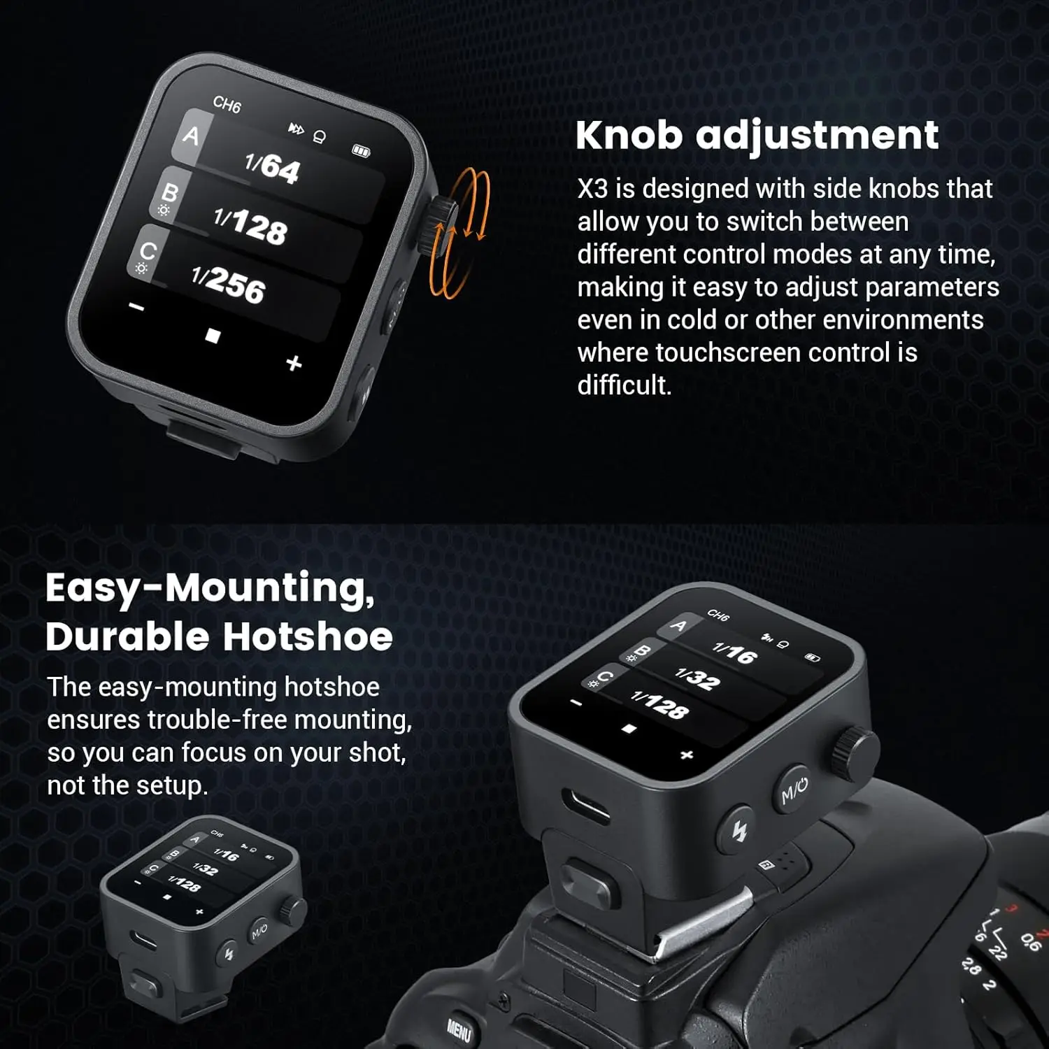 Godox X3C X3N X3S X3F X3O TTL Wireless Flash Speedlite Trigger Controller for AD200 V1 TT600 TT685II V100 V860III AD600 Light - view 3