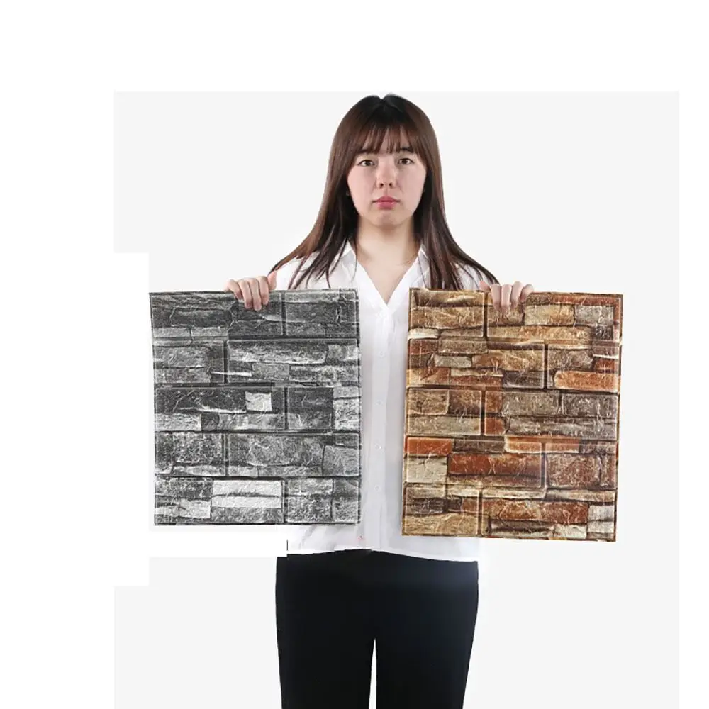 Waterproof Foam Brick Wallpaper Foam Soundproof Moisture-proof and Moldy Resistant Self-adhesive Wallpaper DIY Anti-collision