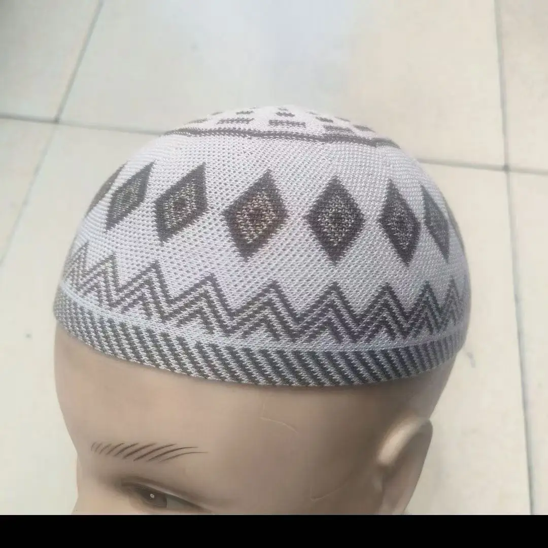 Topi Muslim untuk Pria Pakaian Rajut Crochet Kufi Turki Kippah Islami Turban Yahudi Katun Mesh 03670
