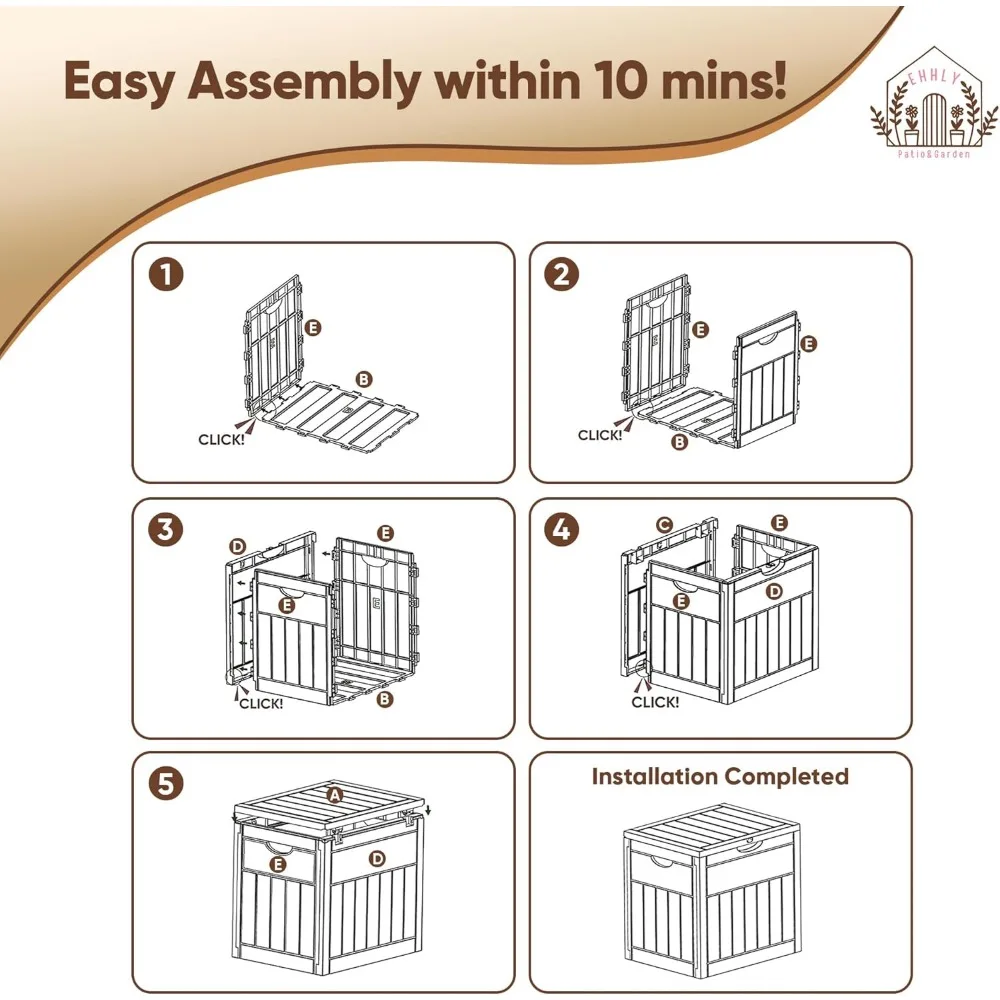 방수 야외 보관함 2개 세트, 소형 데크 박스, 잠금 가능한 안전 배송 패키지 상자, 파티오용, 내후성