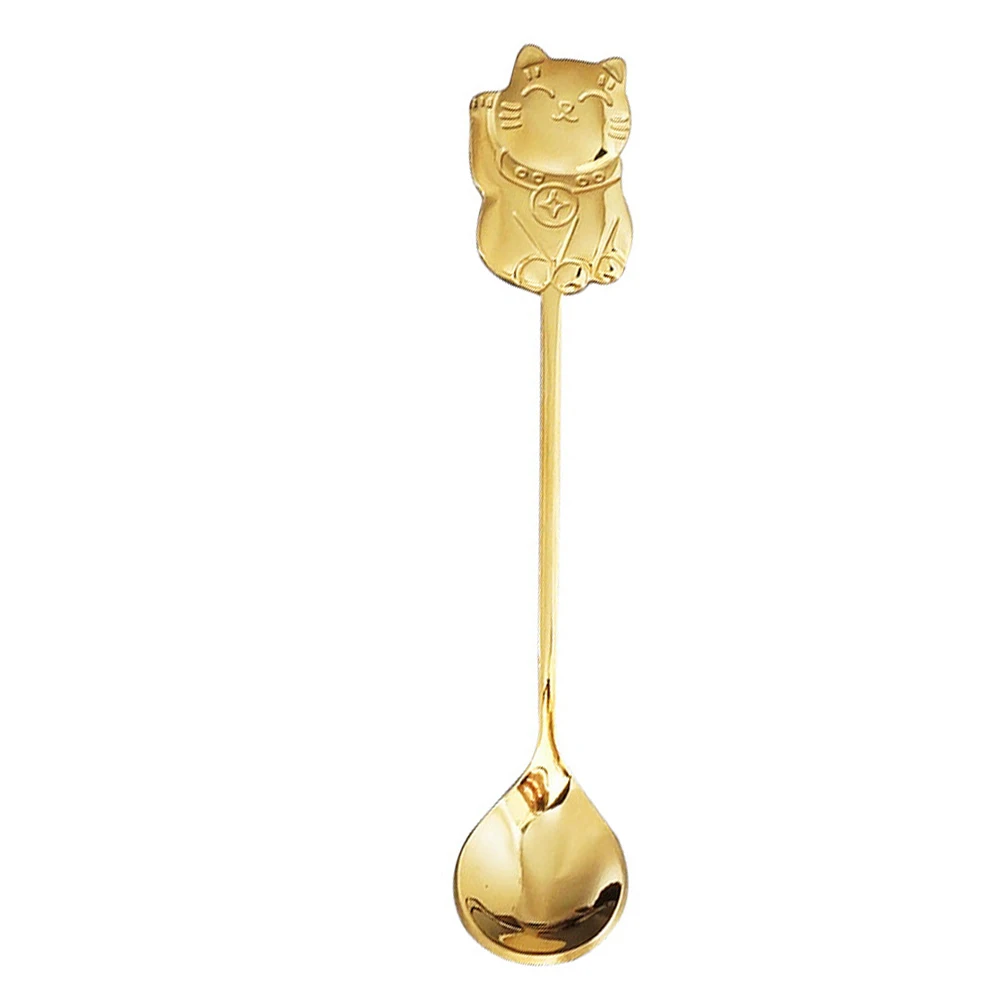 

304 Stainless Stirring Cat Spoon Shape Multi Purpose Coffee Spoons Dessert Sugar Creative Metal