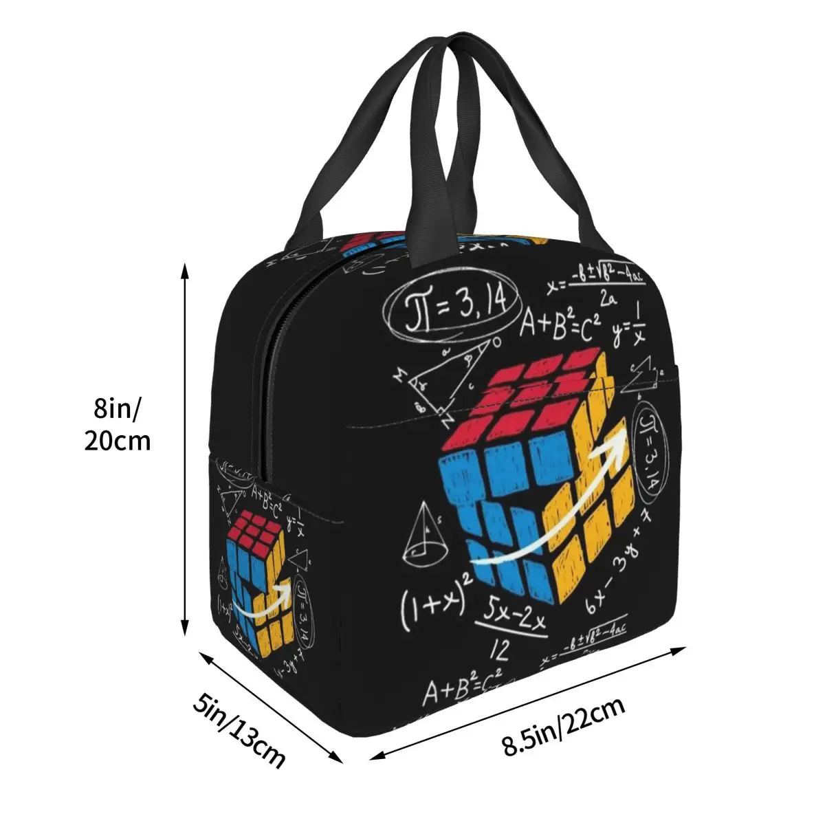 Math Rubiks Rubix Cube Insulated Lunch Bag for Women Children Portable Food Boxes Thermal Lunch Box Tote