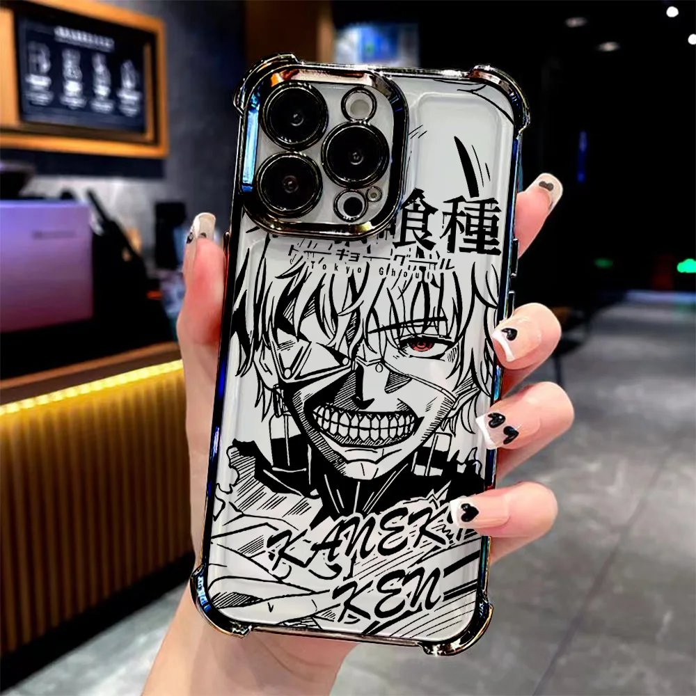 T-Tokyo Ghouls Plating Phone Case for Oppo Realme C85 15T C71 C75 C55 C53 C30 C35 C33 C31 C21 14 13 12 Pro Plus 4G 5G Anti-Fall - view 5